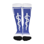 The Star Of Life Paramedic Symbol Print Long Socks