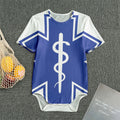 The Star Of Life Paramedic Symbol Print Men's Bodysuit
