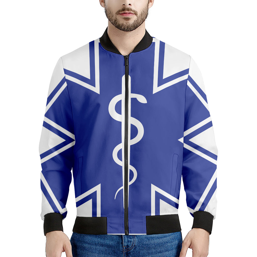 The Star Of Life Paramedic Symbol Print Men's Bomber Jacket
