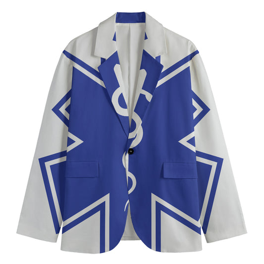The Star Of Life Paramedic Symbol Print Men's Cotton Blazer