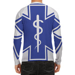 The Star Of Life Paramedic Symbol Print Men's Long Sleeve Rash Guard