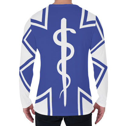 The Star Of Life Paramedic Symbol Print Men's Long Sleeve T-Shirt