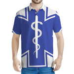The Star Of Life Paramedic Symbol Print Men's Polo Shirt