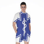 The Star Of Life Paramedic Symbol Print Men's Rompers