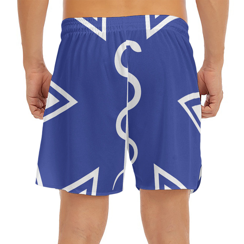 The Star Of Life Paramedic Symbol Print Men's Split Running Shorts