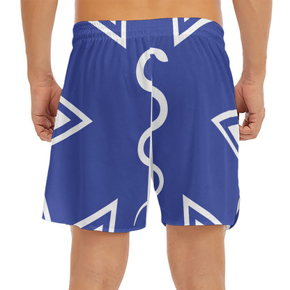 The Star Of Life Paramedic Symbol Print Men's Split Running Shorts