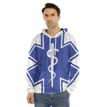 The Star Of Life Paramedic Symbol Print Men's Velvet Pullover Hoodie