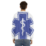 The Star Of Life Paramedic Symbol Print Men's Velvet Pullover Hoodie