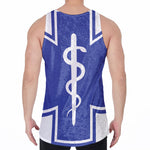 The Star Of Life Paramedic Symbol Print Men's Velvet Tank Top