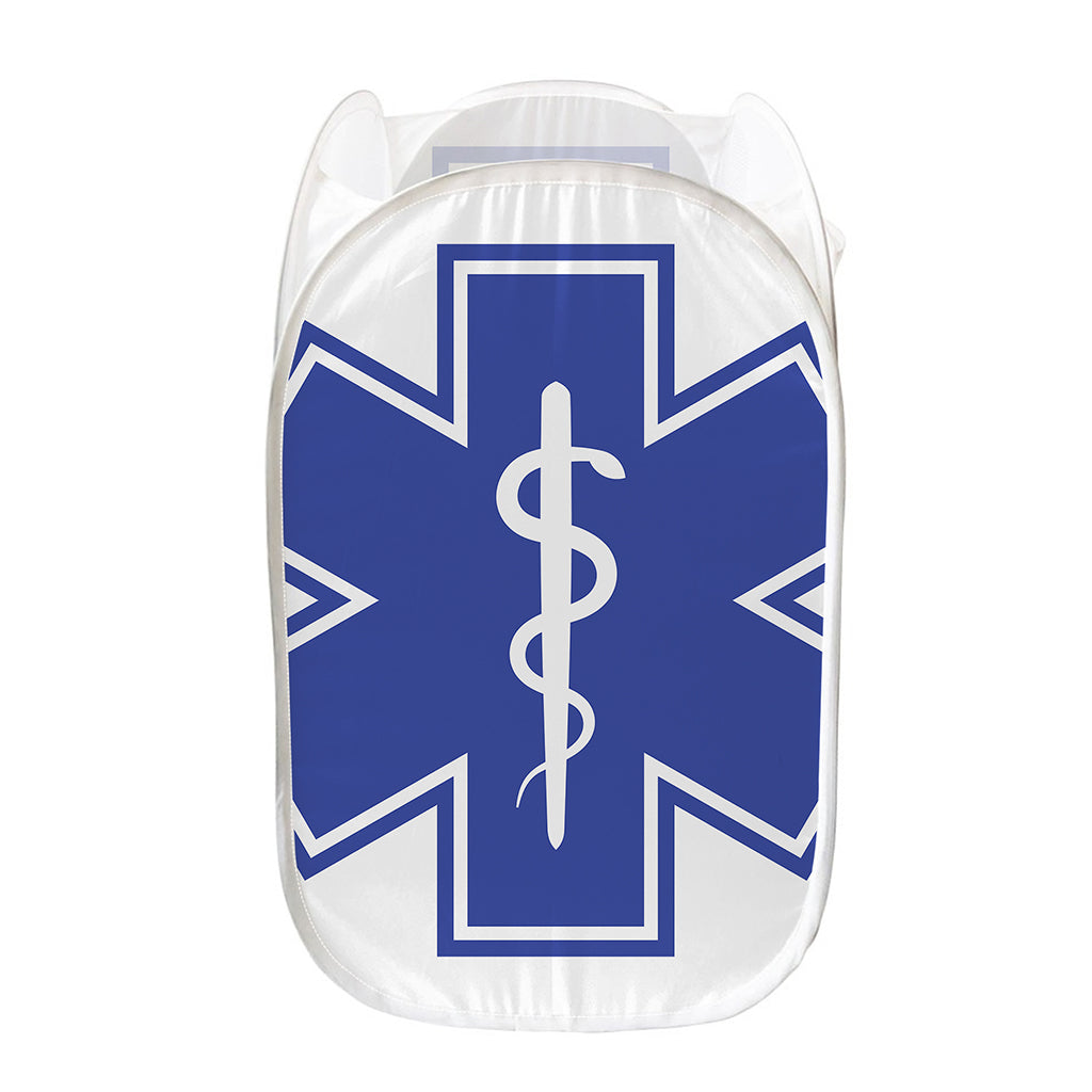 The Star Of Life Paramedic Symbol Print Mesh Laundry Hamper
