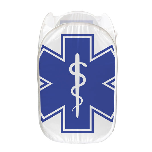 The Star Of Life Paramedic Symbol Print Mesh Laundry Hamper