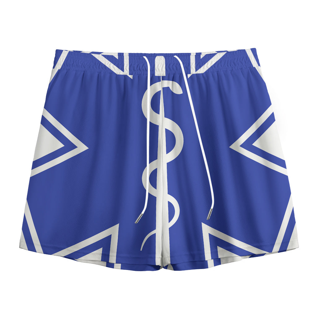 The Star Of Life Paramedic Symbol Print Mesh Shorts