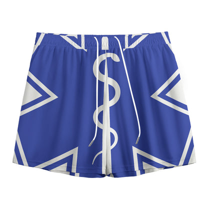 The Star Of Life Paramedic Symbol Print Mesh Shorts