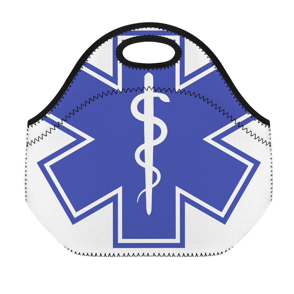 The Star Of Life Paramedic Symbol Print Neoprene Lunch Bag