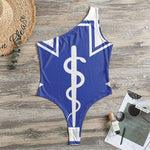 The Star Of Life Paramedic Symbol Print One Shoulder Bodysuit