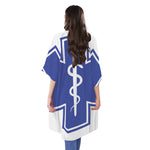 The Star Of Life Paramedic Symbol Print Open Front Beach Cover Up