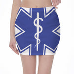 The Star Of Life Paramedic Symbol Print Pencil Mini Skirt