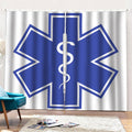 The Star Of Life Paramedic Symbol Print Pencil Pleat Curtains