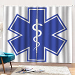 The Star Of Life Paramedic Symbol Print Pencil Pleat Curtains