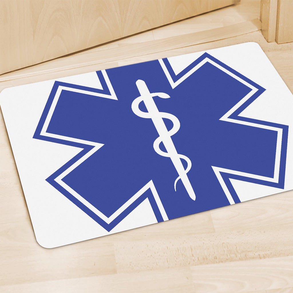 The Star Of Life Paramedic Symbol Print Polyester Doormat