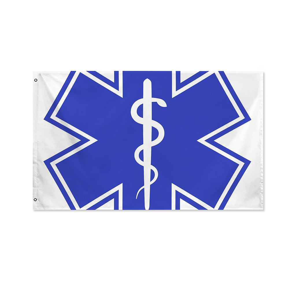 The Star Of Life Paramedic Symbol Print Polyester Flag