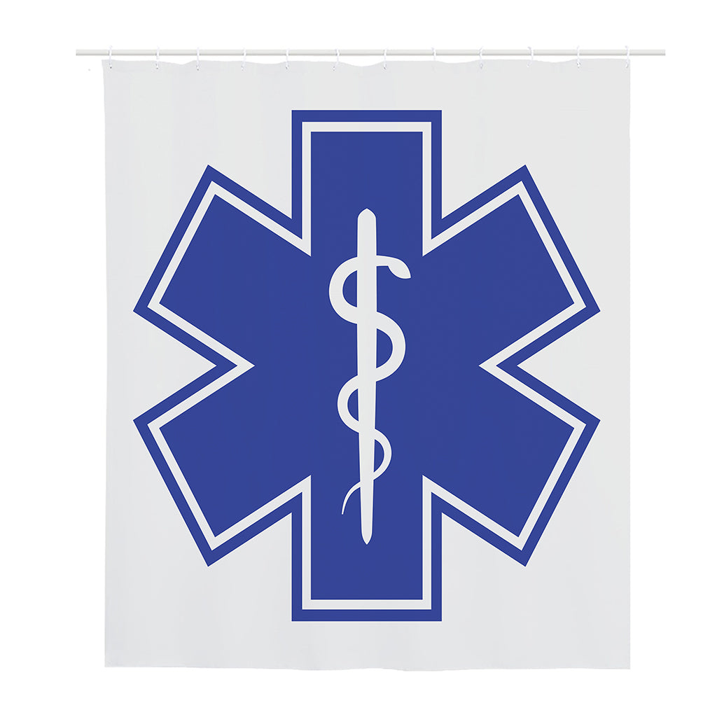 The Star Of Life Paramedic Symbol Print Polyester Shower Curtain