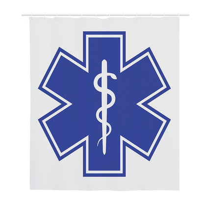 The Star Of Life Paramedic Symbol Print Polyester Shower Curtain