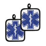 The Star Of Life Paramedic Symbol Print Pot Holders