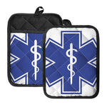 The Star Of Life Paramedic Symbol Print Pot Holders With Pocket