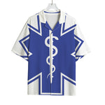 The Star Of Life Paramedic Symbol Print Rayon Hawaiian Shirt