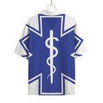 The Star Of Life Paramedic Symbol Print Rayon Hawaiian Shirt