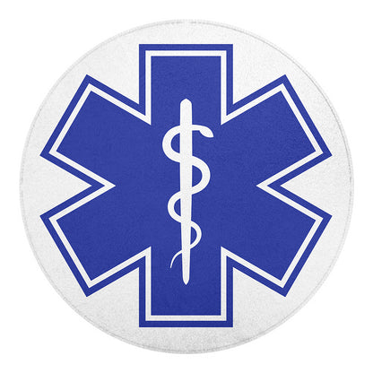 The Star Of Life Paramedic Symbol Print Round Blanket
