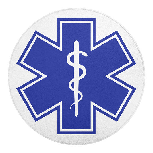 The Star Of Life Paramedic Symbol Print Round Blanket