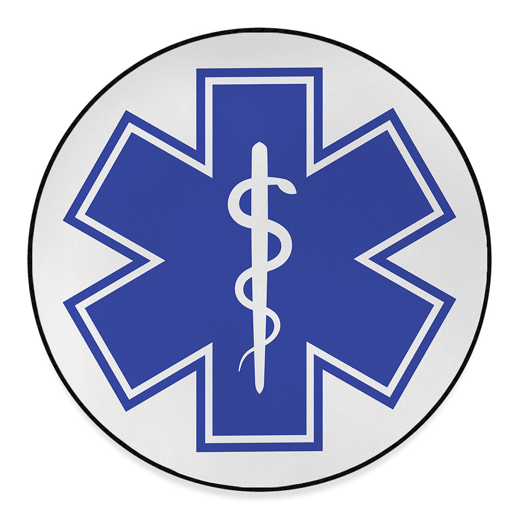 The Star Of Life Paramedic Symbol Print Round Floor Mat