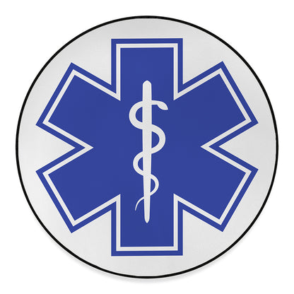 The Star Of Life Paramedic Symbol Print Round Floor Mat