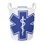 The Star Of Life Paramedic Symbol Print Round Laundry Basket