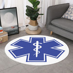 The Star Of Life Paramedic Symbol Print Round Rug