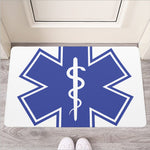 The Star Of Life Paramedic Symbol Print Rubber Doormat