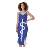 The Star Of Life Paramedic Symbol Print Slim Fit Midi Cami Dress