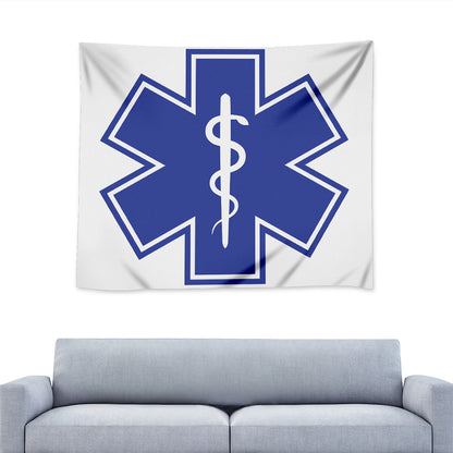 The Star Of Life Paramedic Symbol Print Tapestry