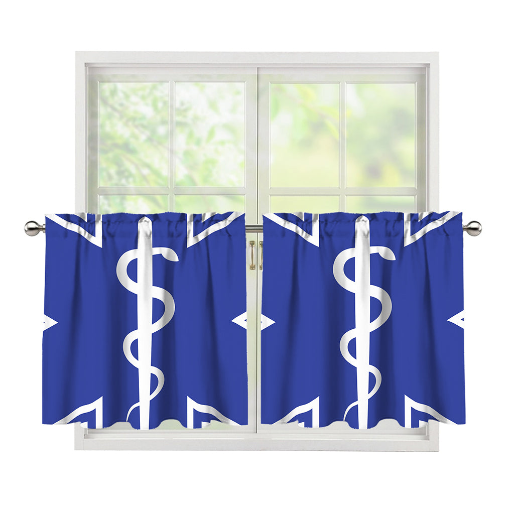 The Star Of Life Paramedic Symbol Print Tier Curtains