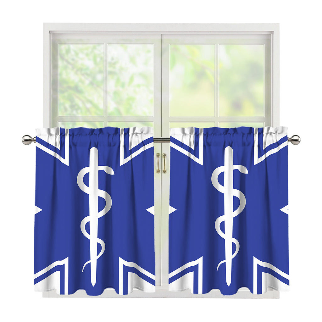 The Star Of Life Paramedic Symbol Print Tier Curtains