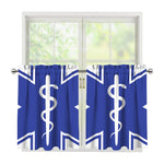 The Star Of Life Paramedic Symbol Print Tier Curtains