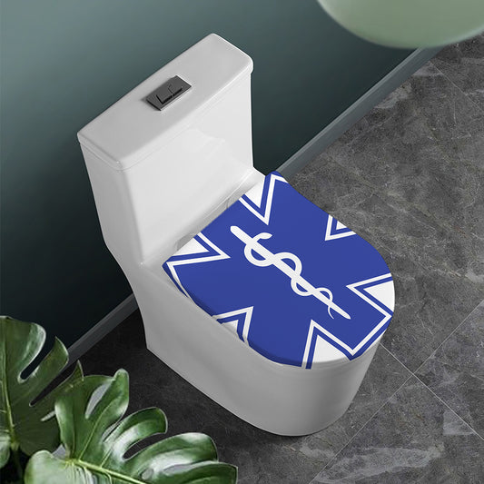 The Star Of Life Paramedic Symbol Print Toilet Lid Cover