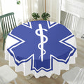 The Star Of Life Paramedic Symbol Print Waterproof Round Tablecloth