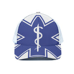The Star Of Life Paramedic Symbol Print White Mesh Trucker Cap