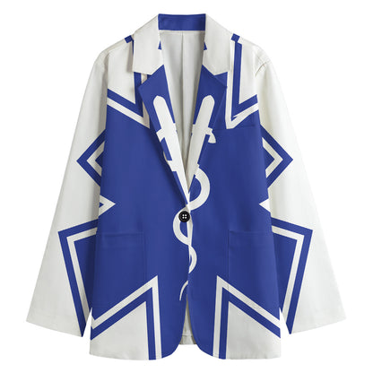 The Star Of Life Paramedic Symbol Print Women's Blazer