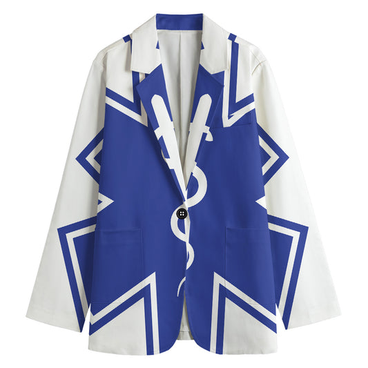 The Star Of Life Paramedic Symbol Print Women's Blazer
