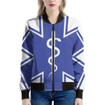 The Star Of Life Paramedic Symbol Print Women's Bomber Jacket