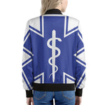 The Star Of Life Paramedic Symbol Print Women's Bomber Jacket